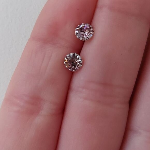 Platinum Plated 925 Silver June Birthstone CZ Stud Earrings - Picture 2 of 8
